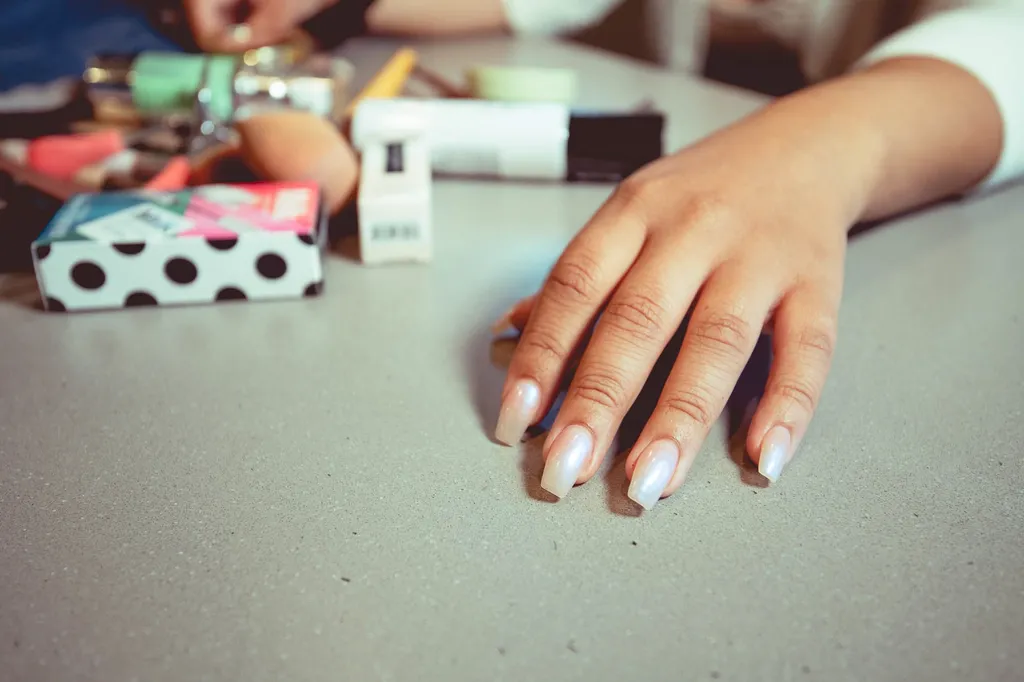 Hand with a fresh manicure